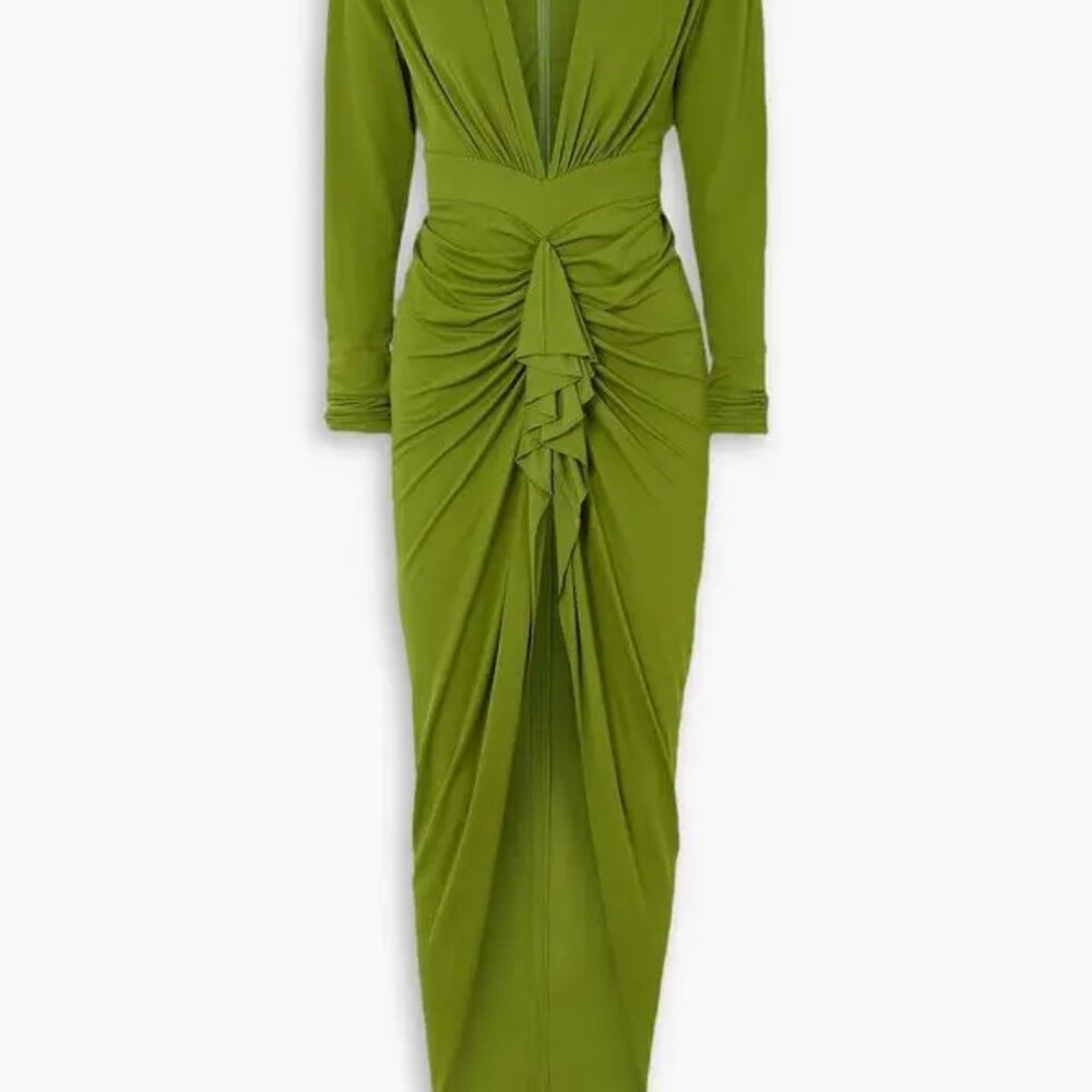 NEW ALEXANDRE VAUTHIER ruched stretch-crepe maxi dress